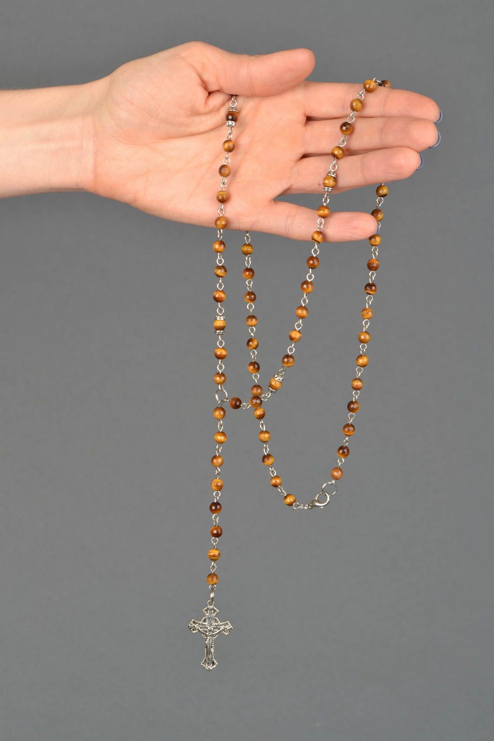 Collar rosario de piedra natural foto 1