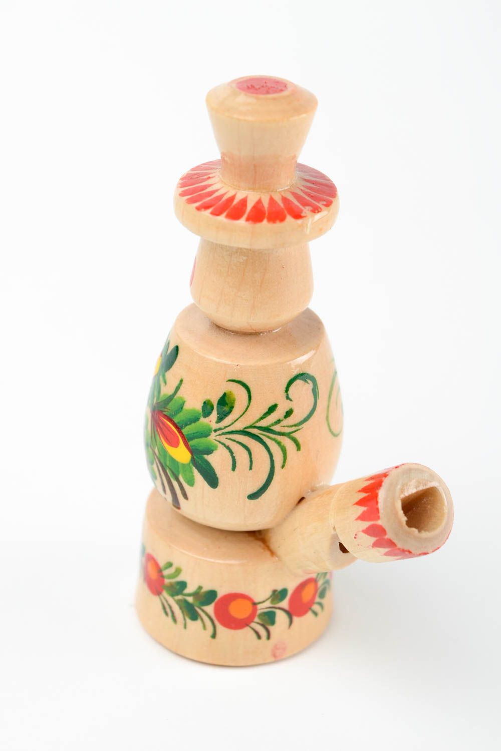 Сувенир из дерева ручной работы игрушка свистулька подарок ребенку расписной фото 5