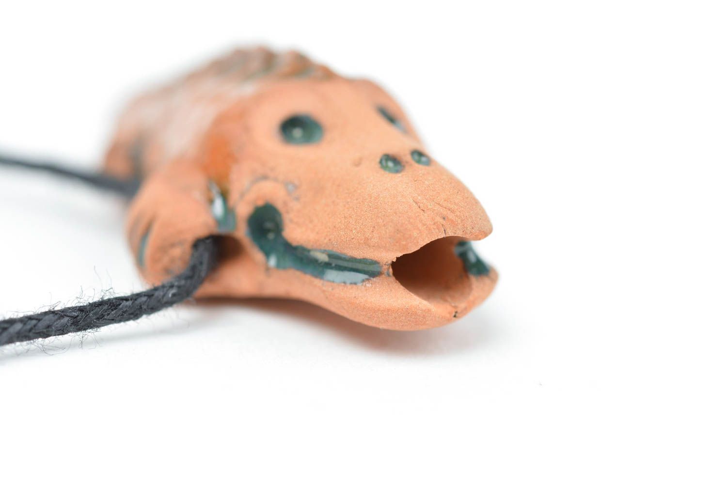 Кулон для эфирных масел в виде крокодила красивый на шнурке глиняный хэнд мейд фото 5