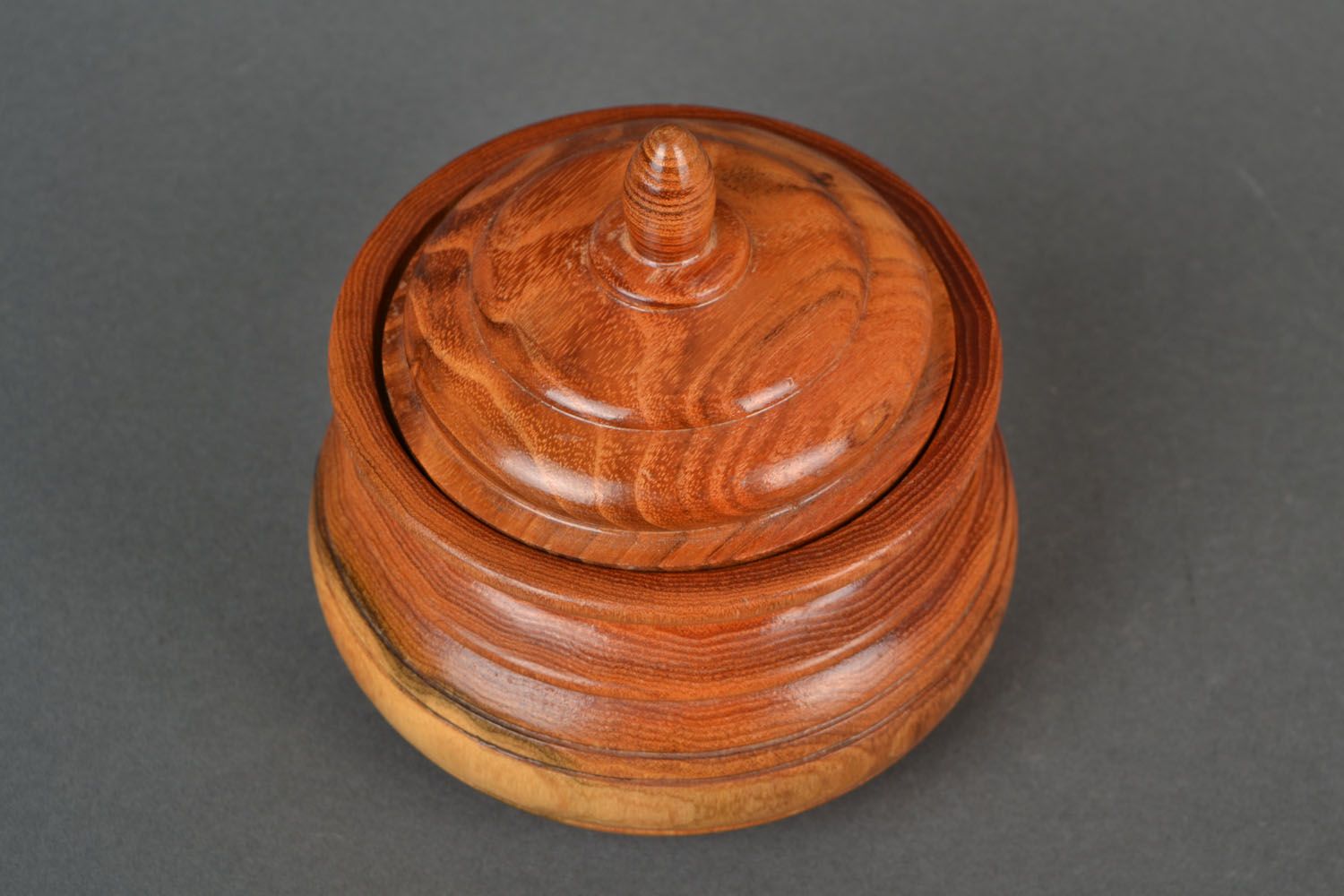 Hand carved wooden pot photo 3
