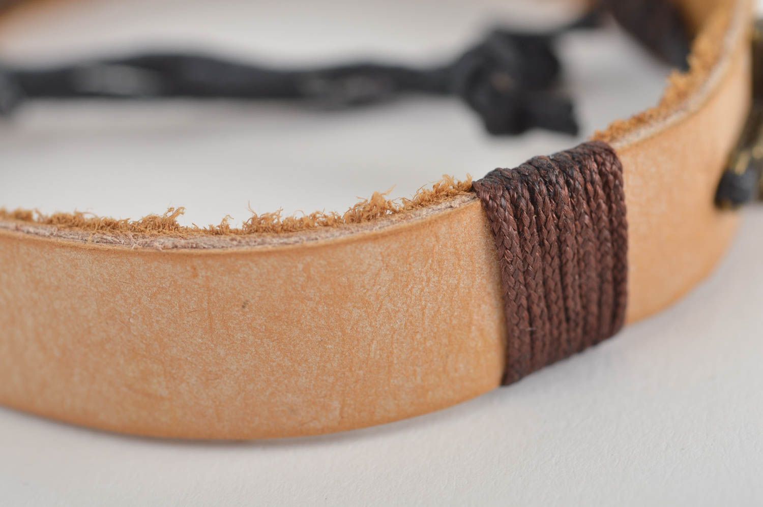 Accessoire für Frauen handgefertigt Designer Schmuck modisch Leder Armband foto 4