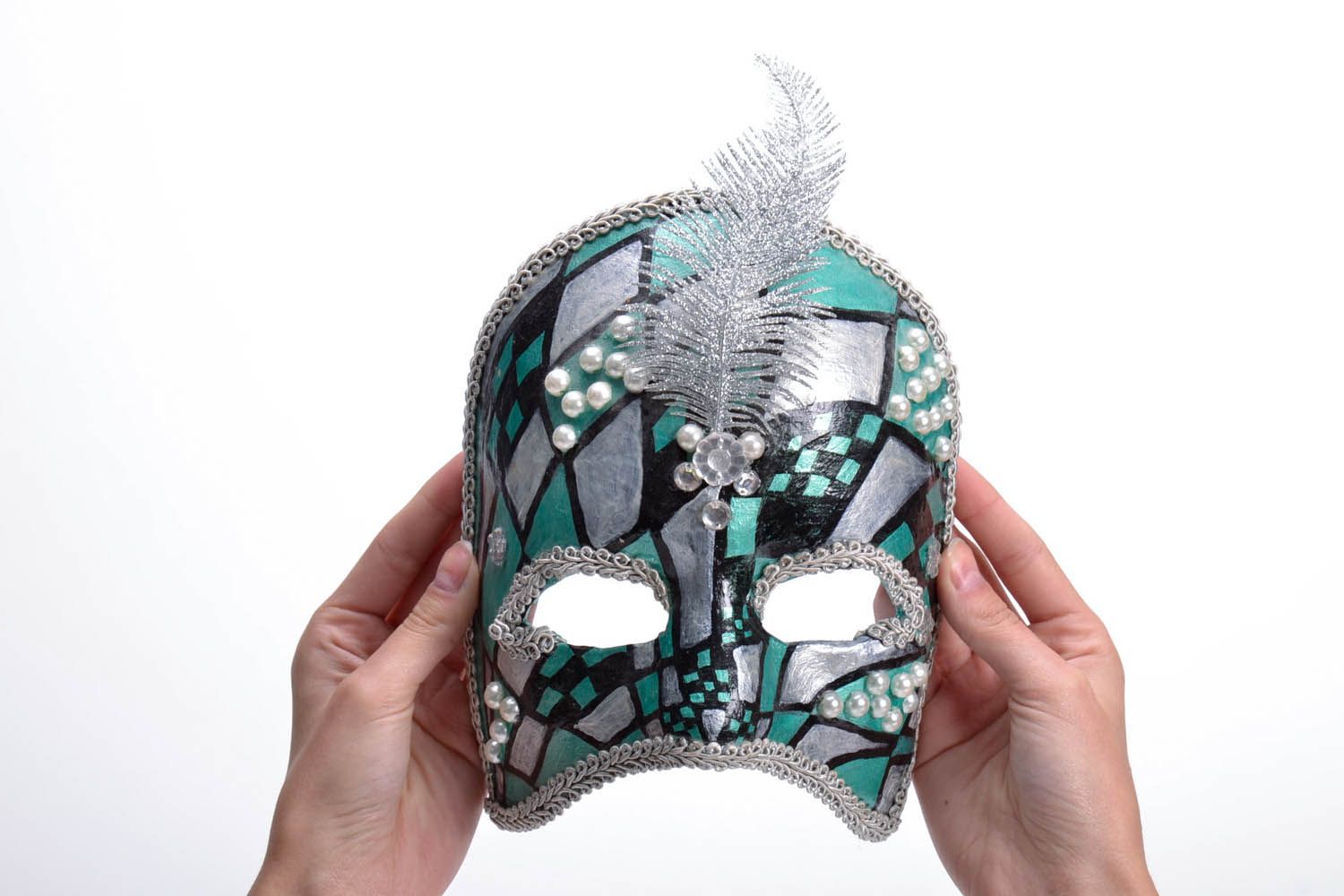 Maschera di carnevale decorativa fatta a mano in gesso decorazione da parete  foto 4