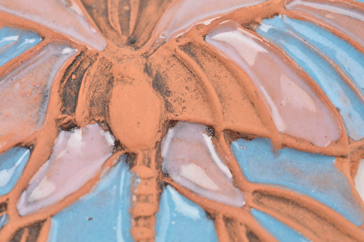 Красивый керамический магнит на холодильник из глины в форме бабочки хэнд мэйд фото 5