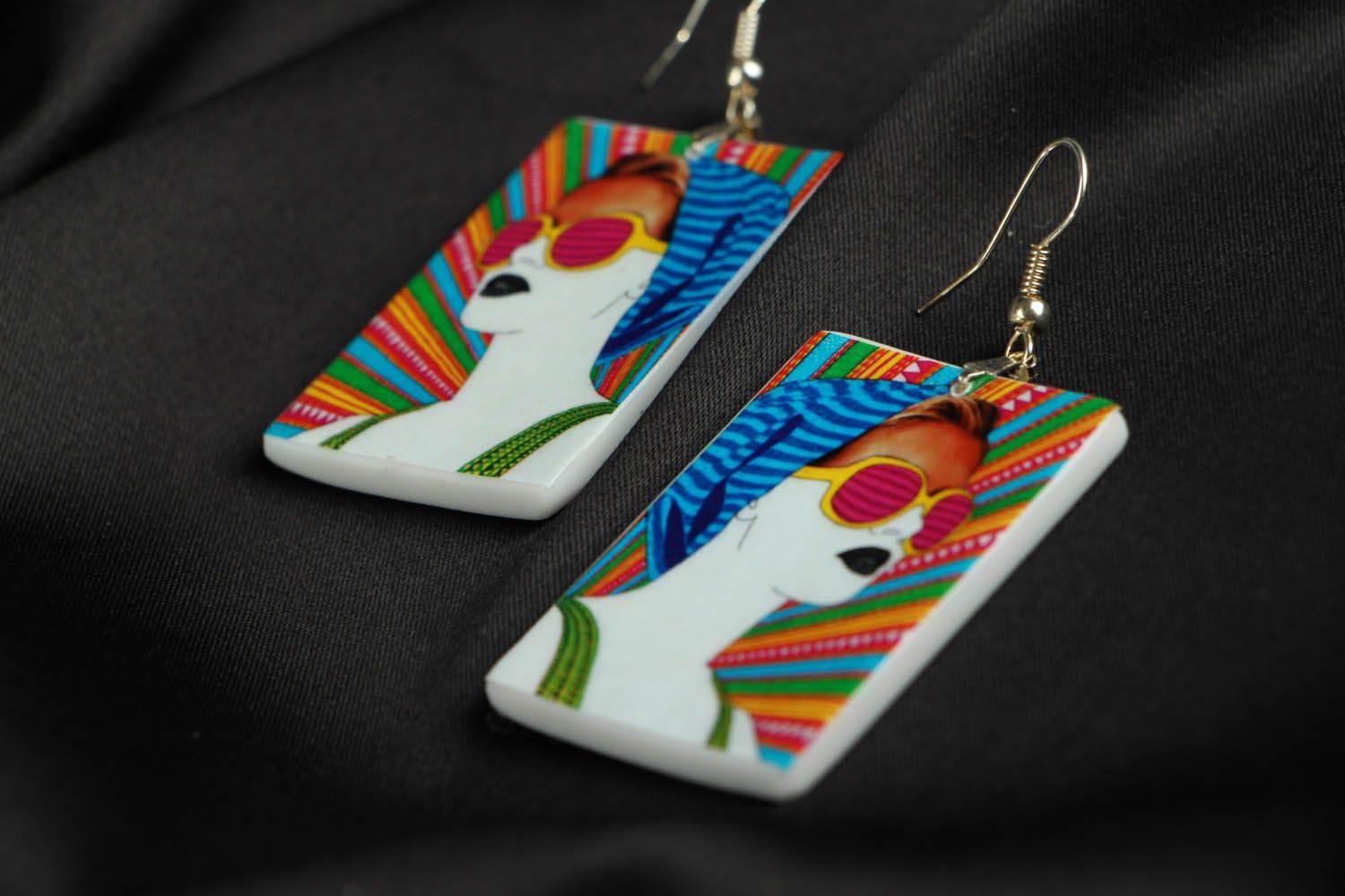 Unique polymer clay earrings photo 2