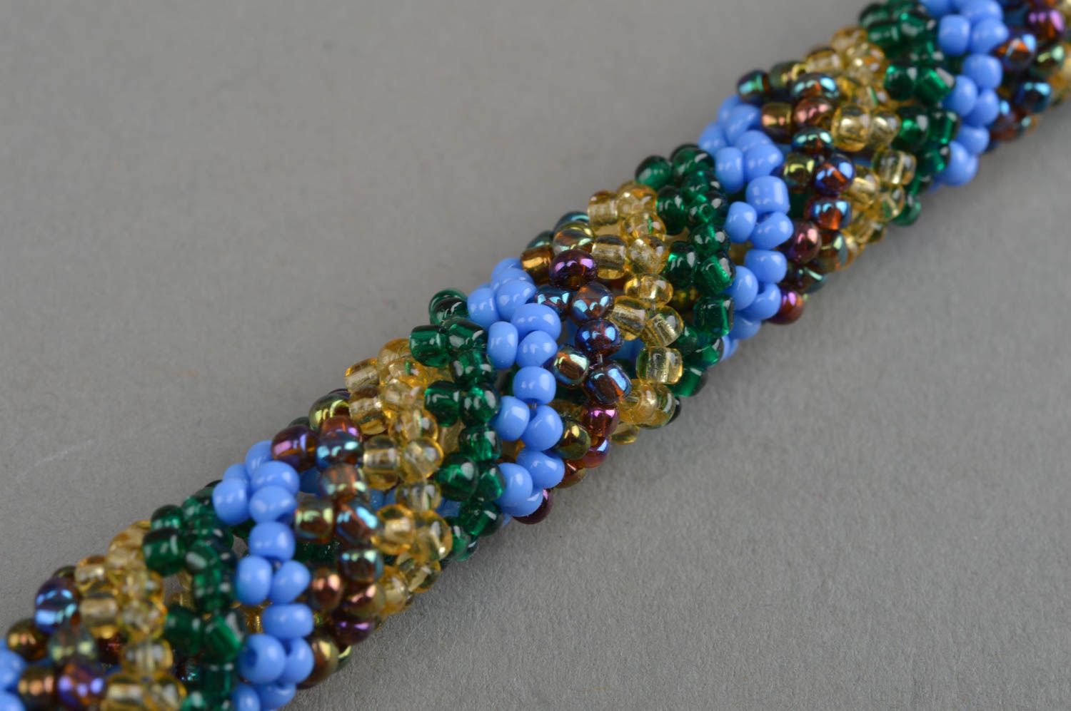 Thin colorful bracelet wrist handmade accessory unusual stylish jewelry photo 5