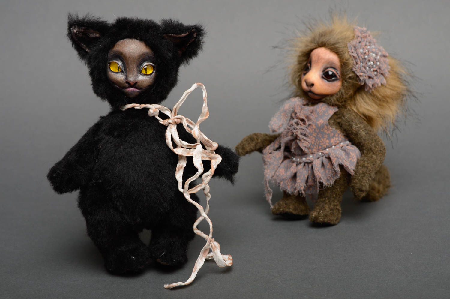 Toy made of self-hardening clay Black Cat photo 5