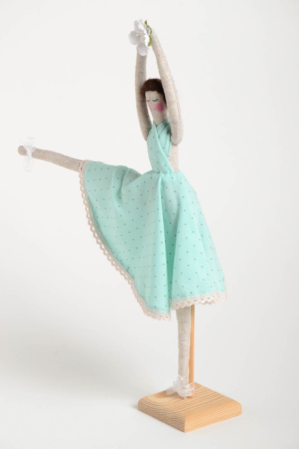 Handmade Designer Puppe Stoff Spielzeug künstlerische schöne Puppe Ballerina  foto 5