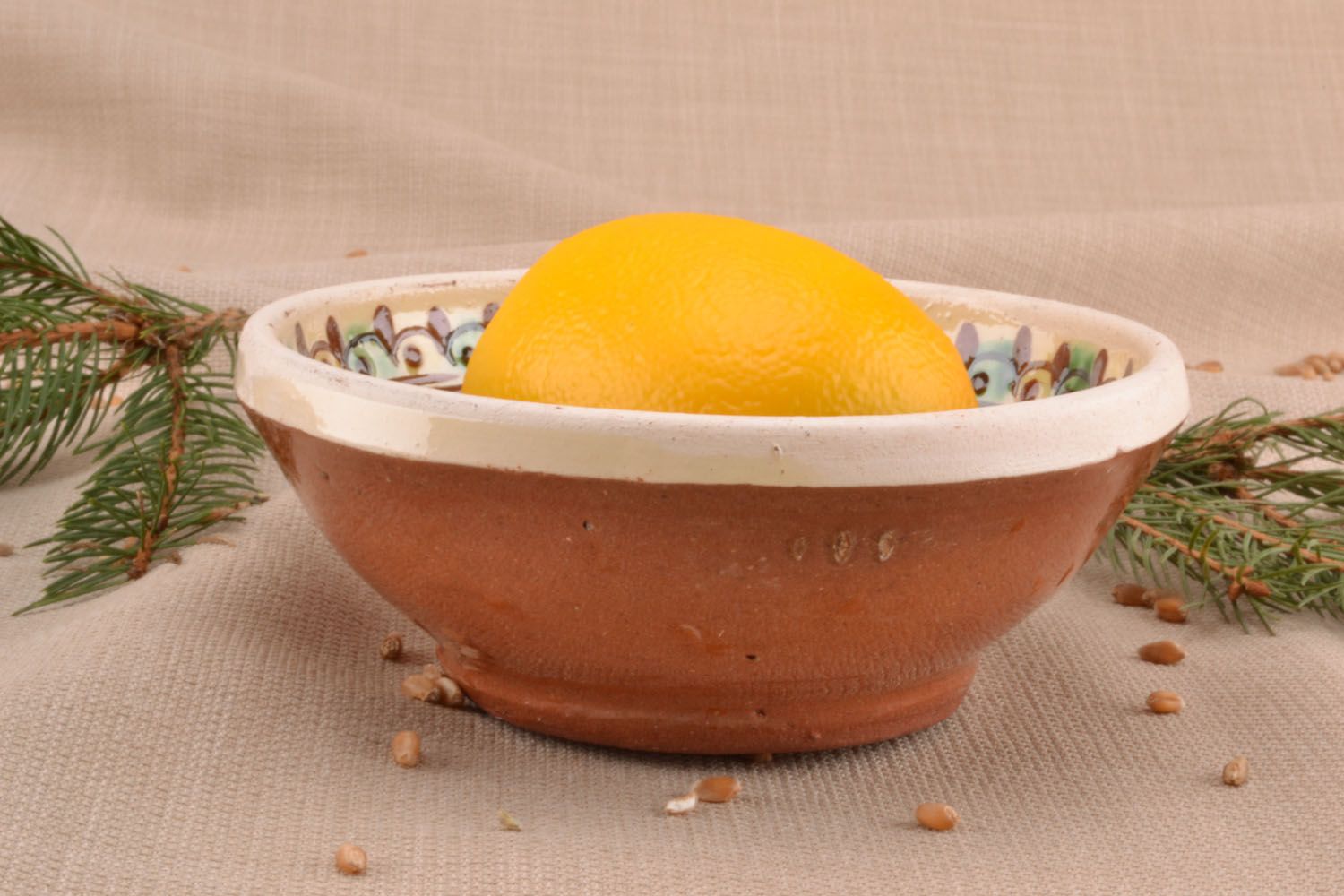 5 8 oz ceramic glazed village-style handmade pitch bowl 0,45 lb photo 1