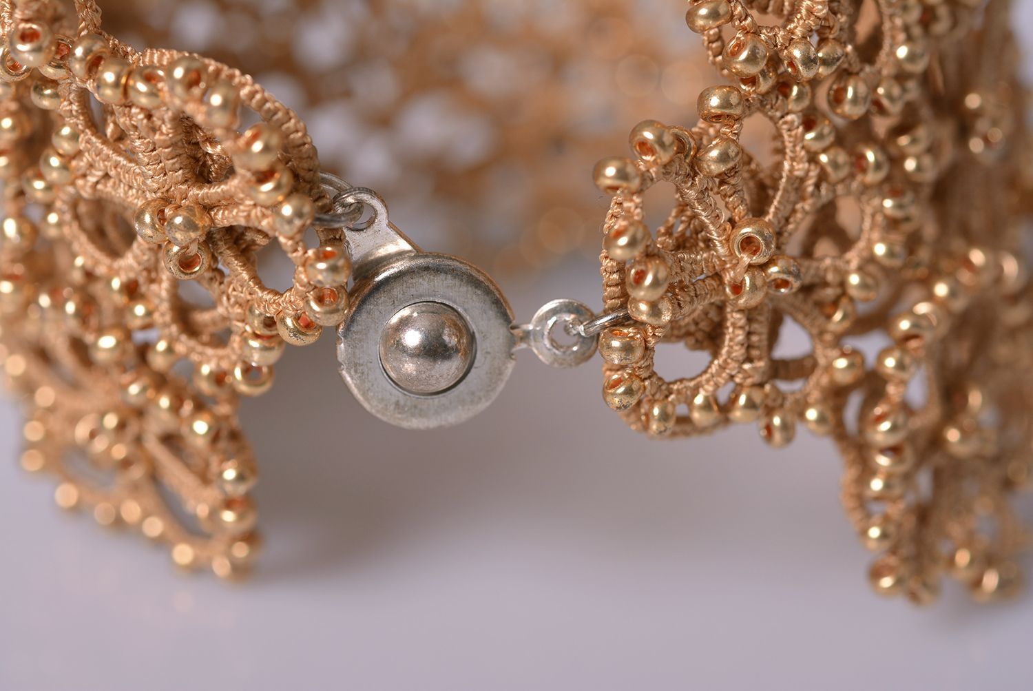 Handmade jewelry set womens bracelet dangling earrings tatting lace gift ideas photo 5
