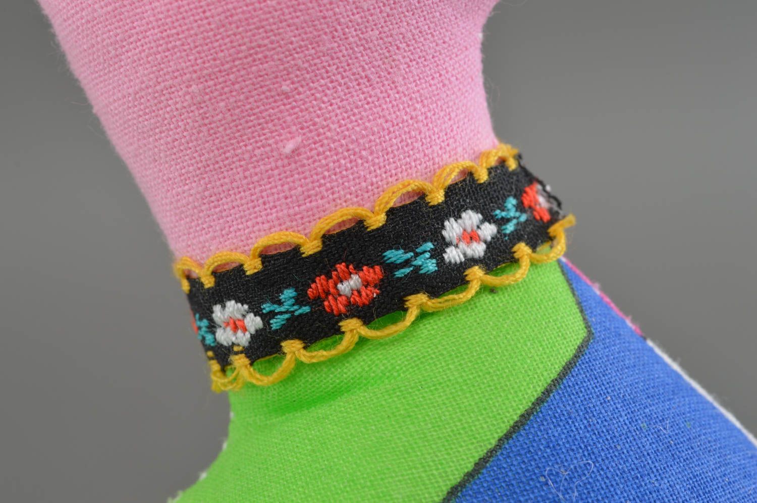 Jouet mou en tissu fait main décoratif original pour enfant Canard multicolore photo 4