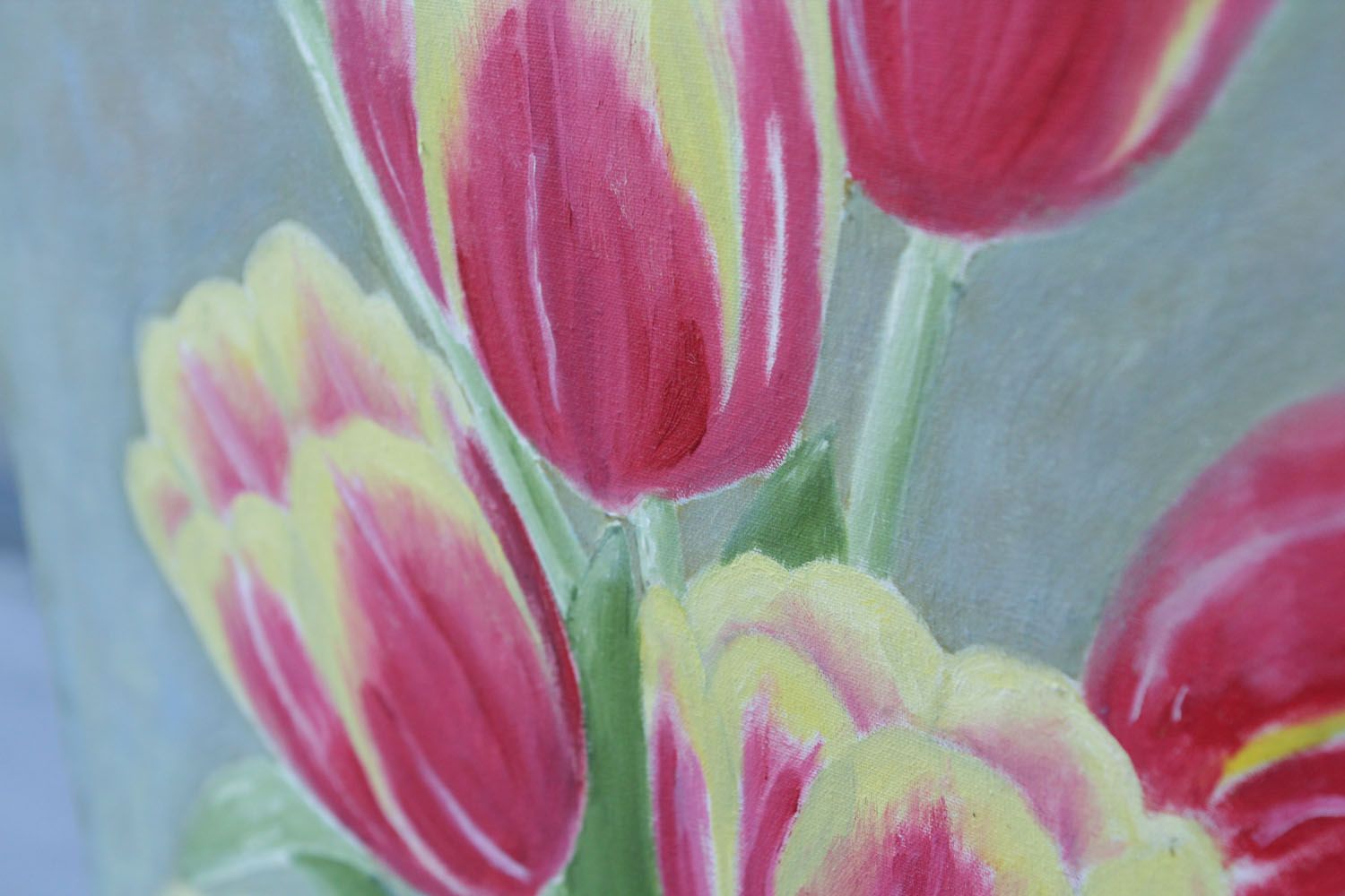 Peinture à l'huile Tulipes faite main photo 4