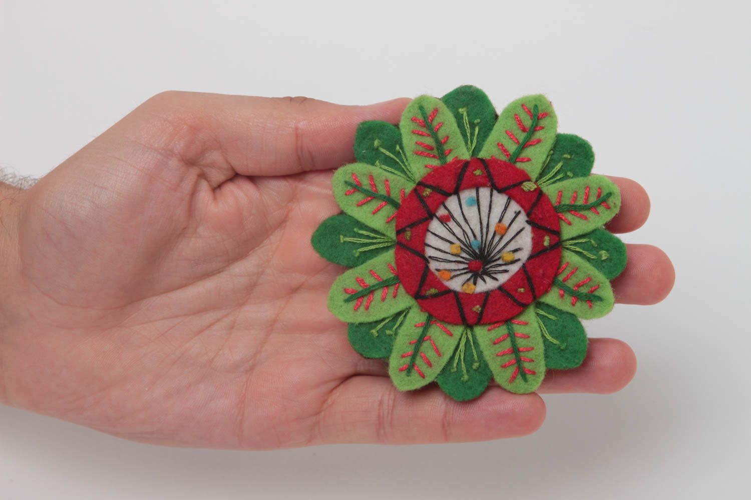 Broche de fieltro flor de colores hecho a mano accesorio de moda regalo original foto 5
