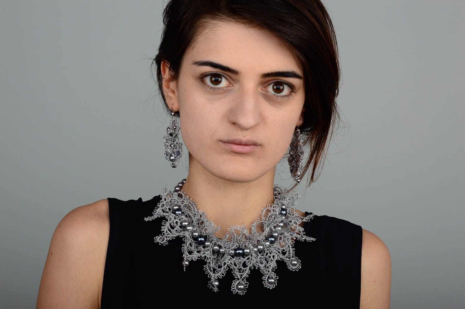 Handmade woven lace earrings woven earrings designer accessories for girls photo 5