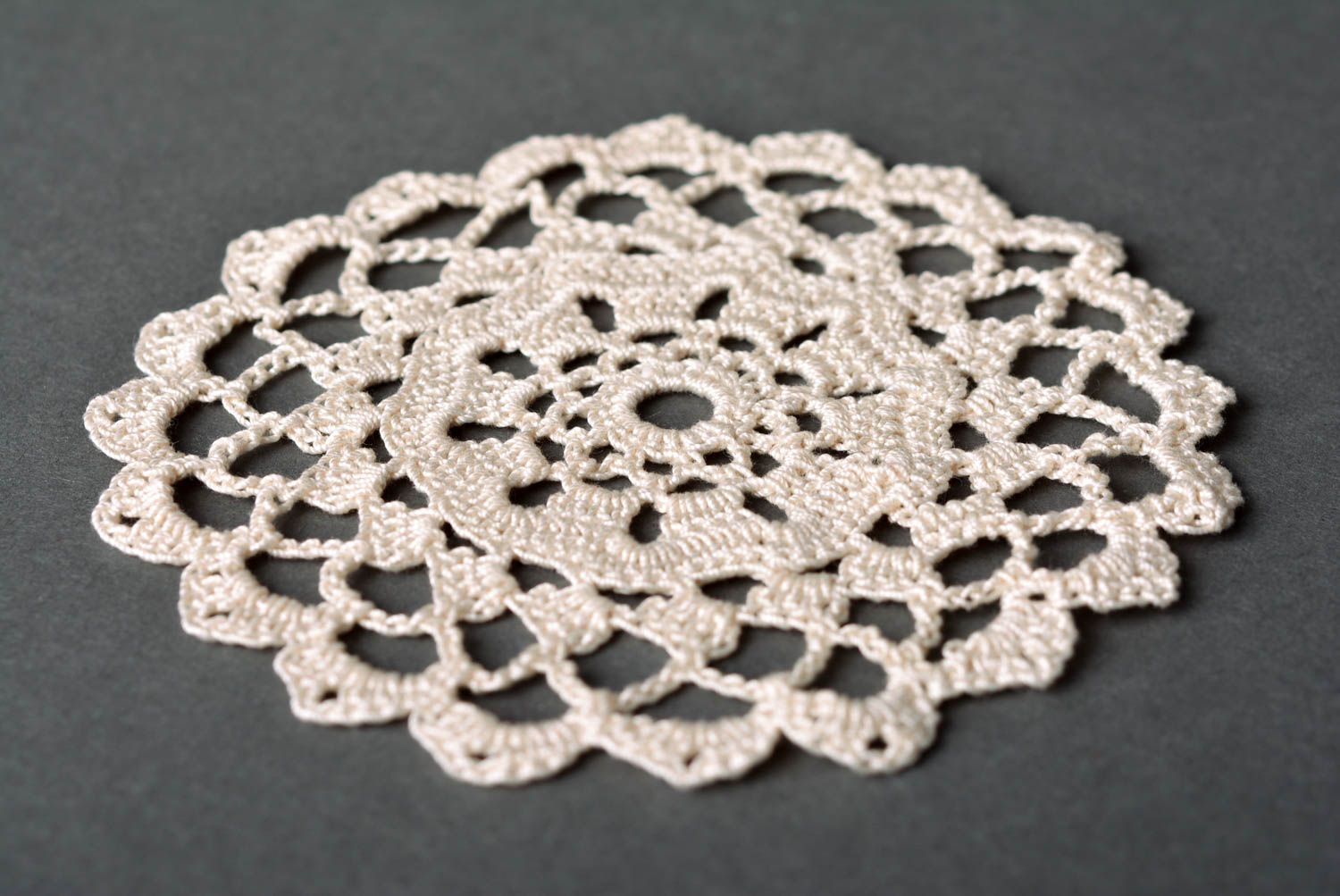 Handmade crocheted napkin kitchen openwork textile beautiful coaster photo 4