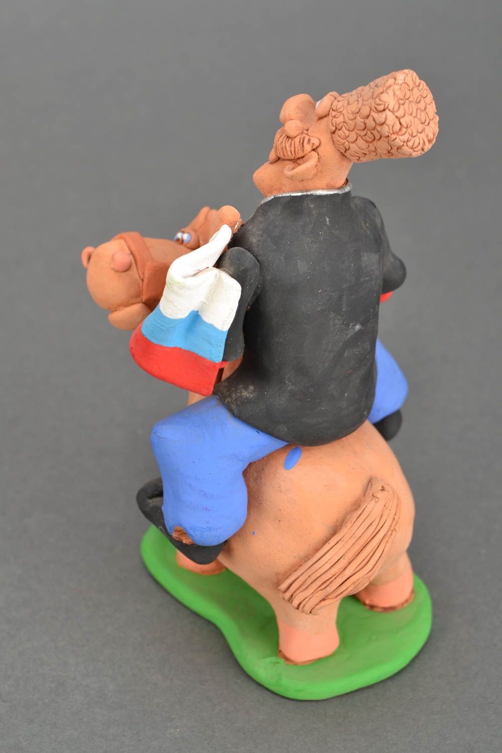 Handmade ceramic figurine Cossack on Horse photo 5