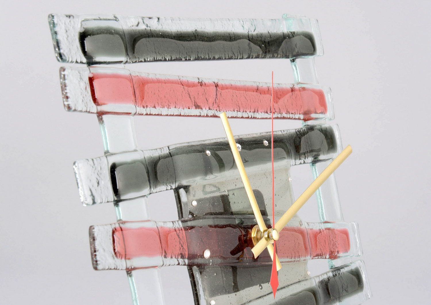 Relógio de vidro em técnica de fusão Stendhal foto 3