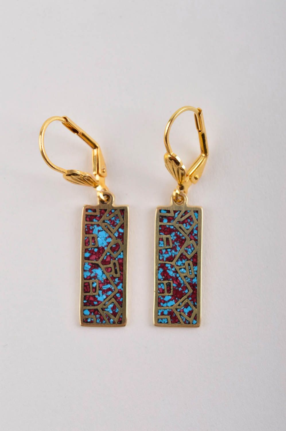 Handmade beautiful cute earrings dangling earrings brass jewelry present photo 3