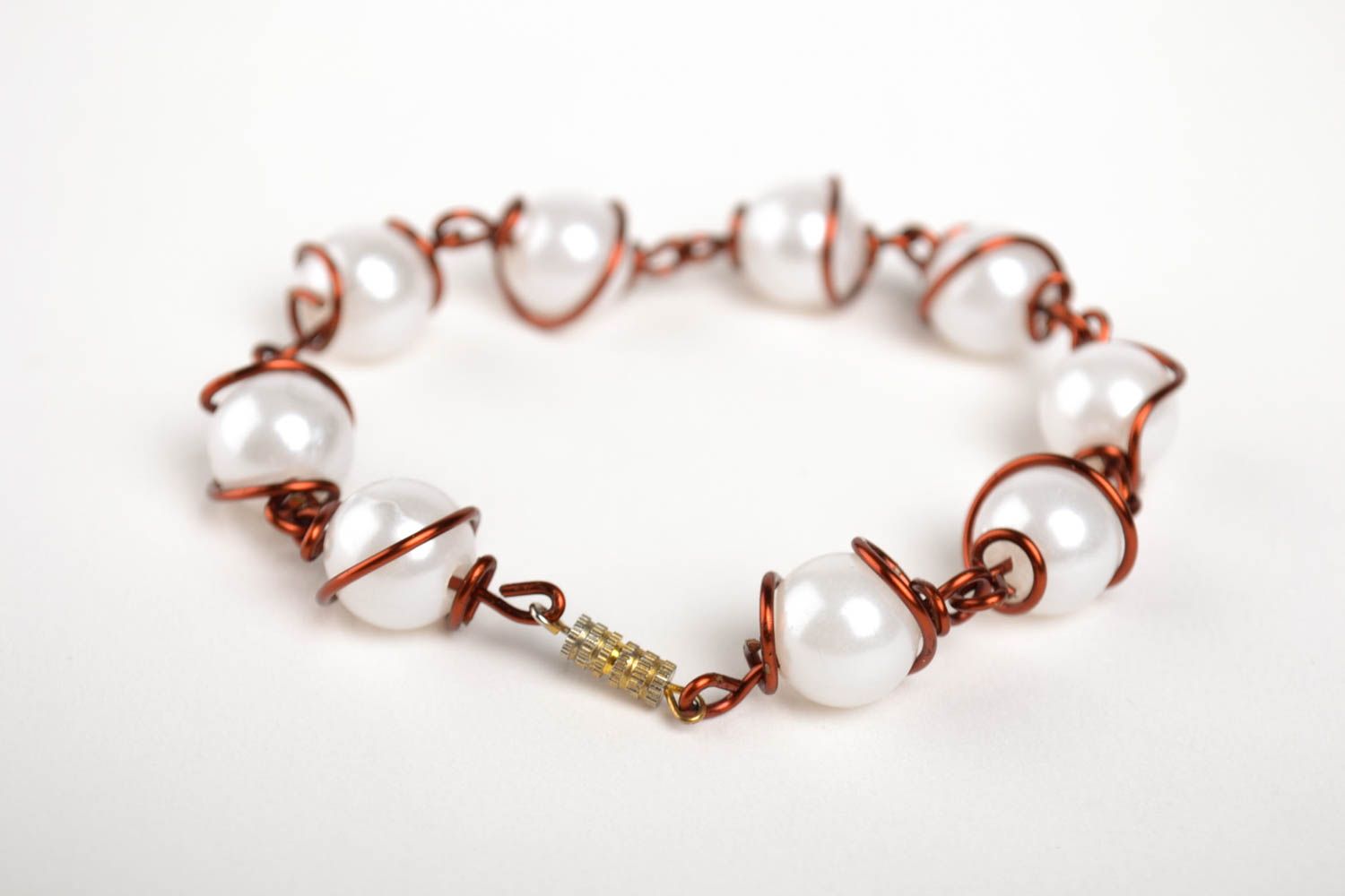 Handmade designer bracelet elegant copper bracelet cute beaded bracelet photo 2