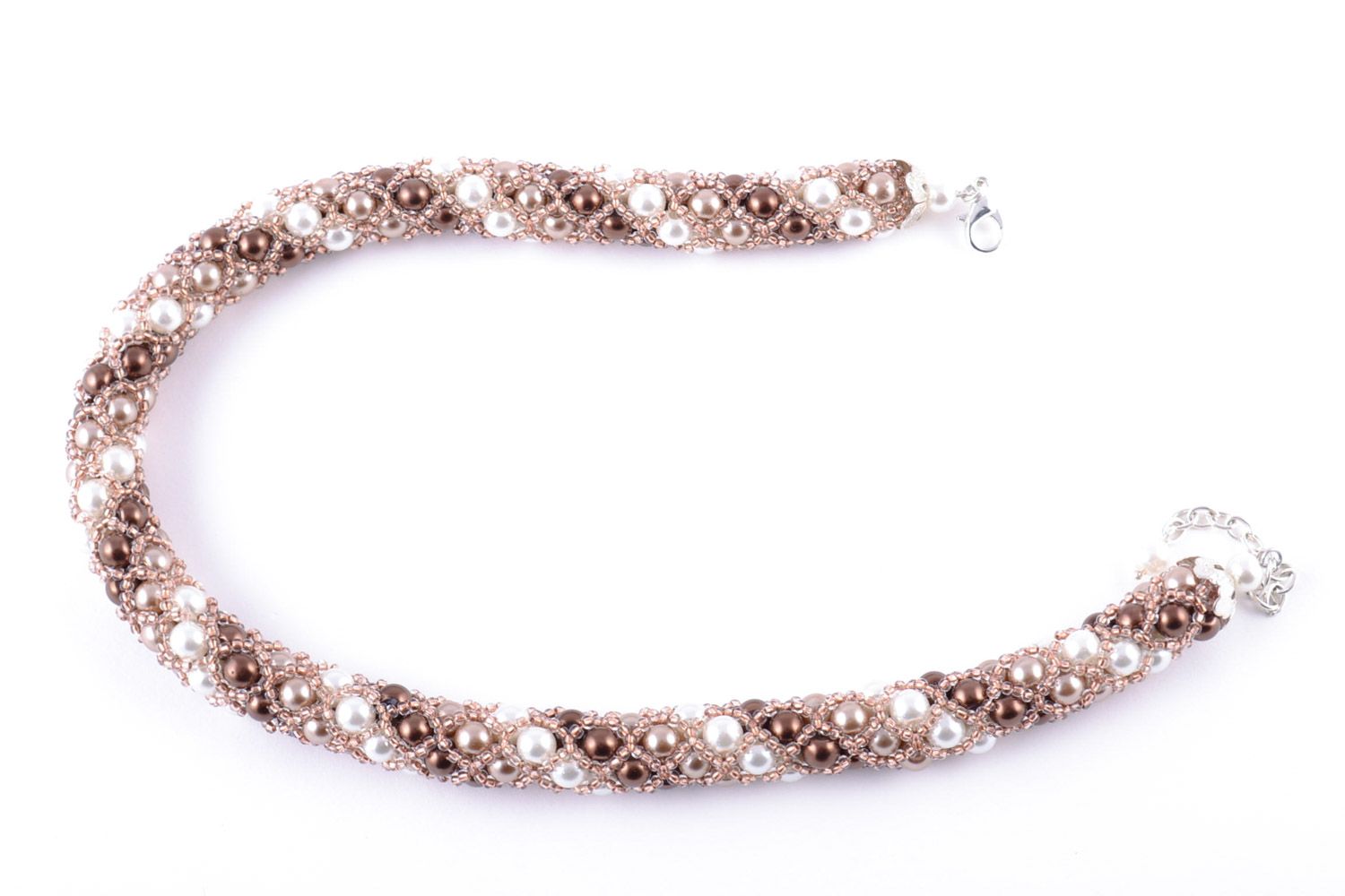Bijou collier en perles de rocaille tressé à la main accessoire pour femme photo 4