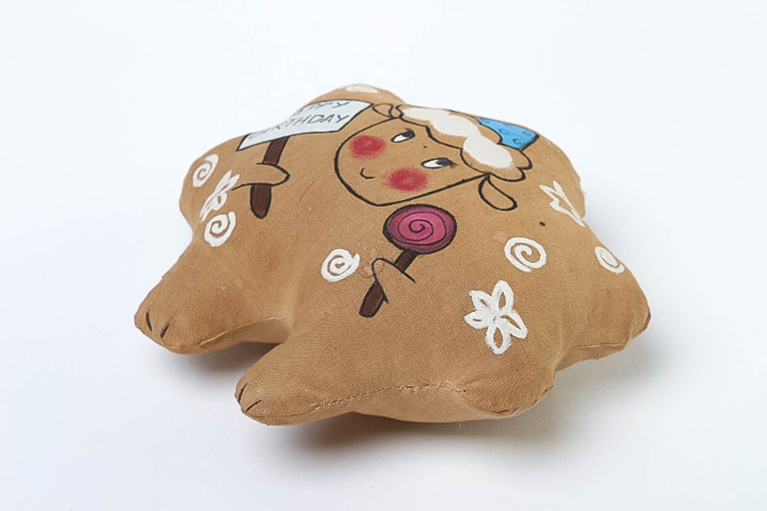 Игрушка из ткани ручной работы мягкая игрушка Овечка стильные декор для дома фото 2