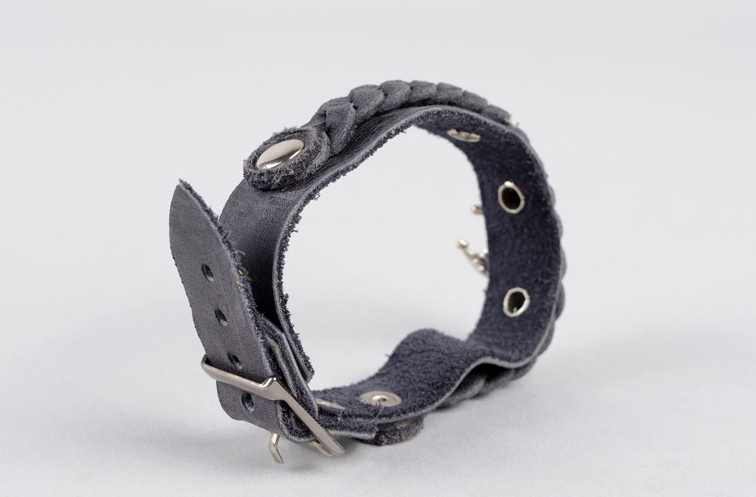 Graues Armband Frauen handgemachter Leder Schmuck Mode Schmuck für Männer foto 4