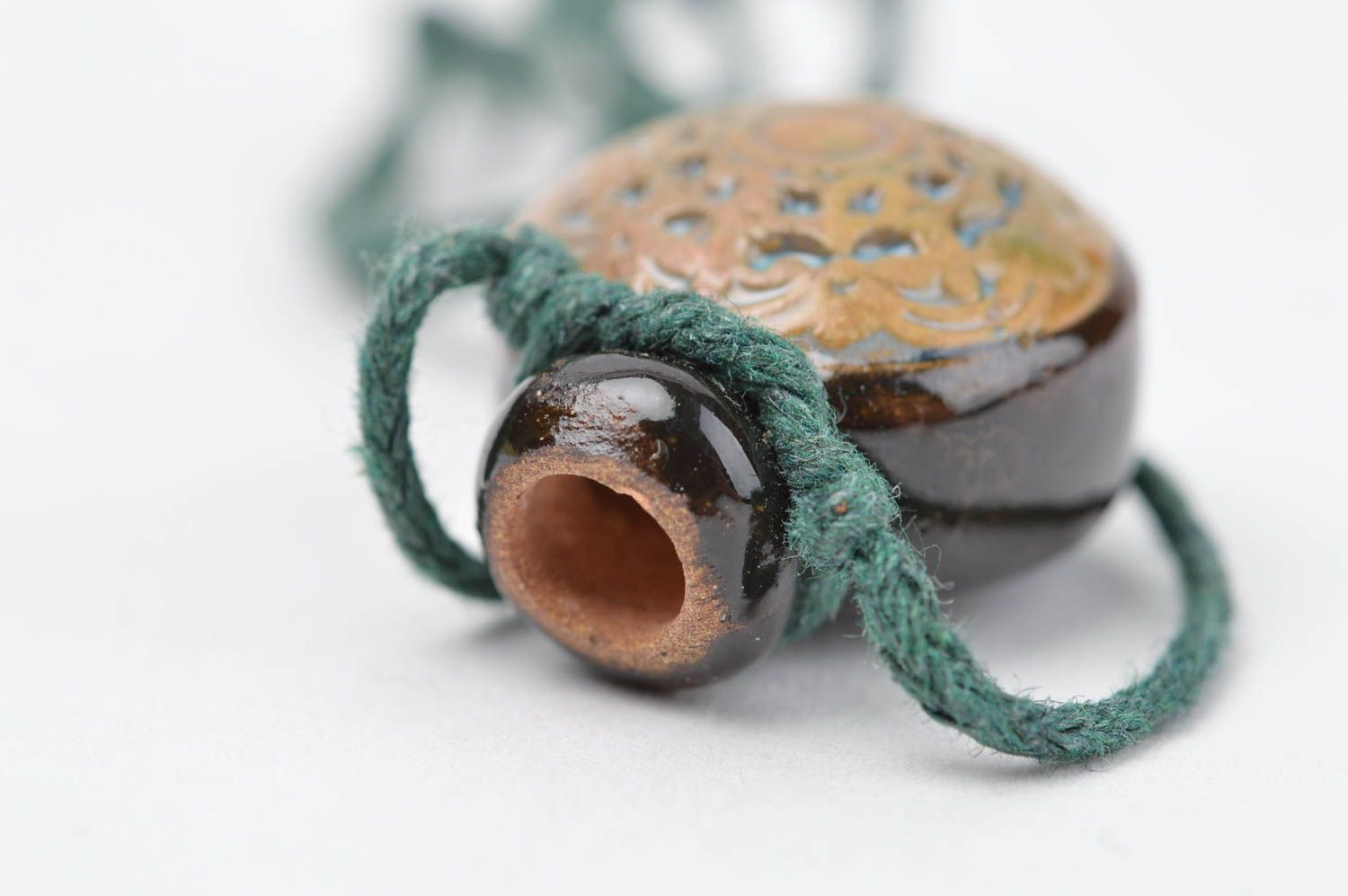 Handmade beautiful pendant female ceramic jewelry aroma pendant present photo 2