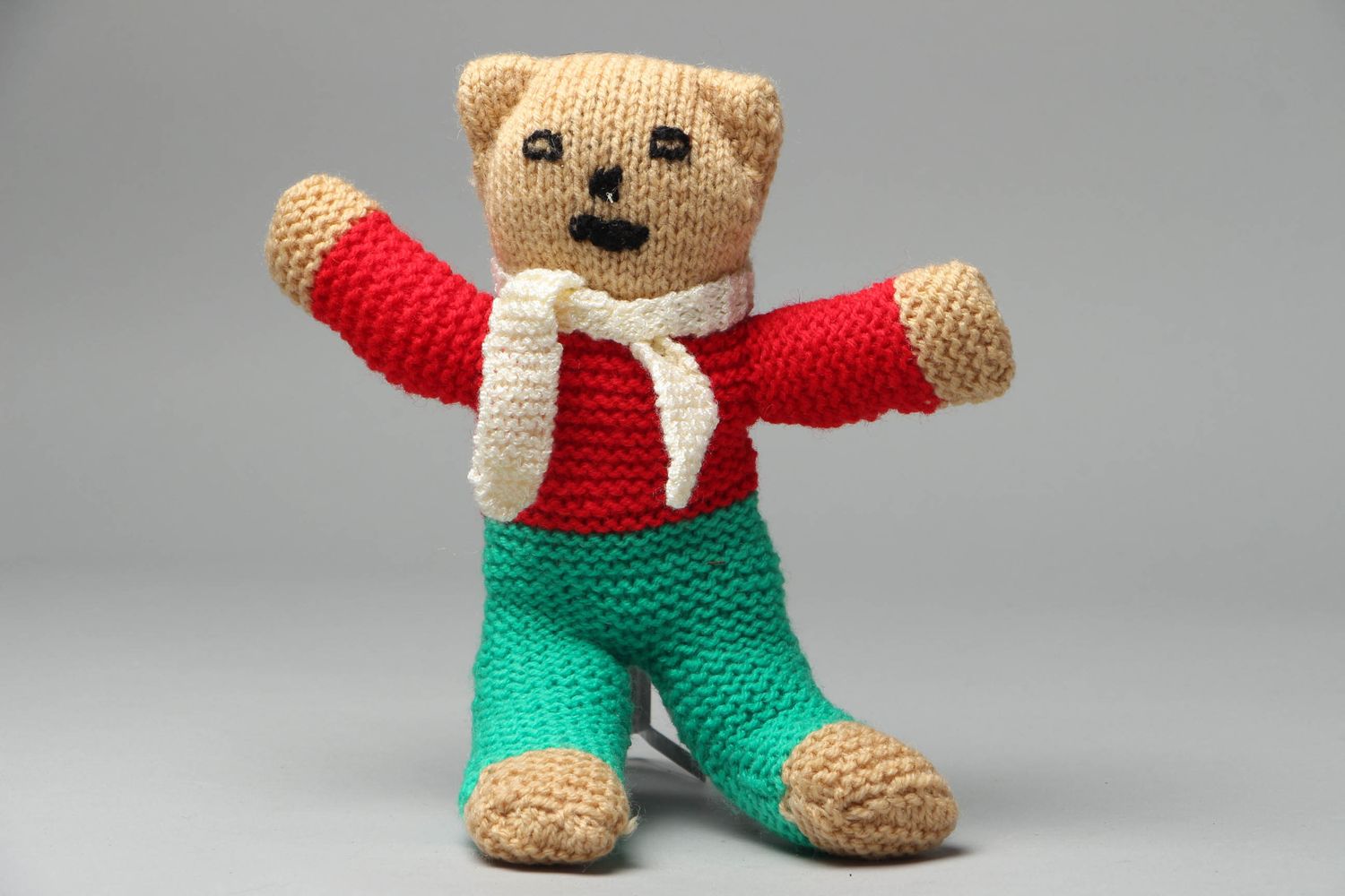 Homemade knitted toy Bear photo 1