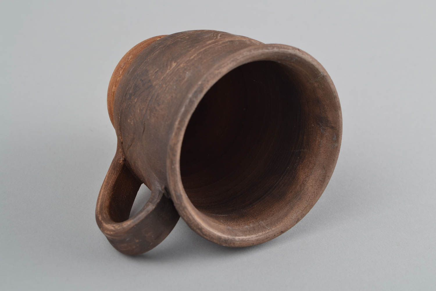 Tasse en argile faite main design brune originale à thé vaisselle 20 cl photo 4
