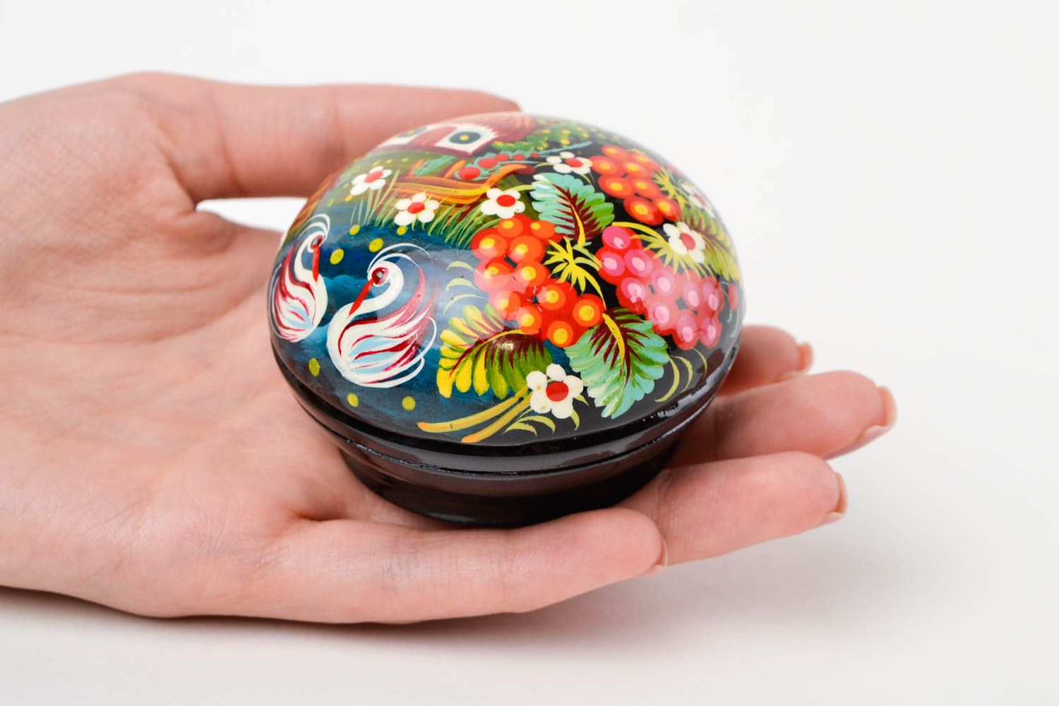 Handmade wooden jewelry box painted box for small items stylish table design photo 4
