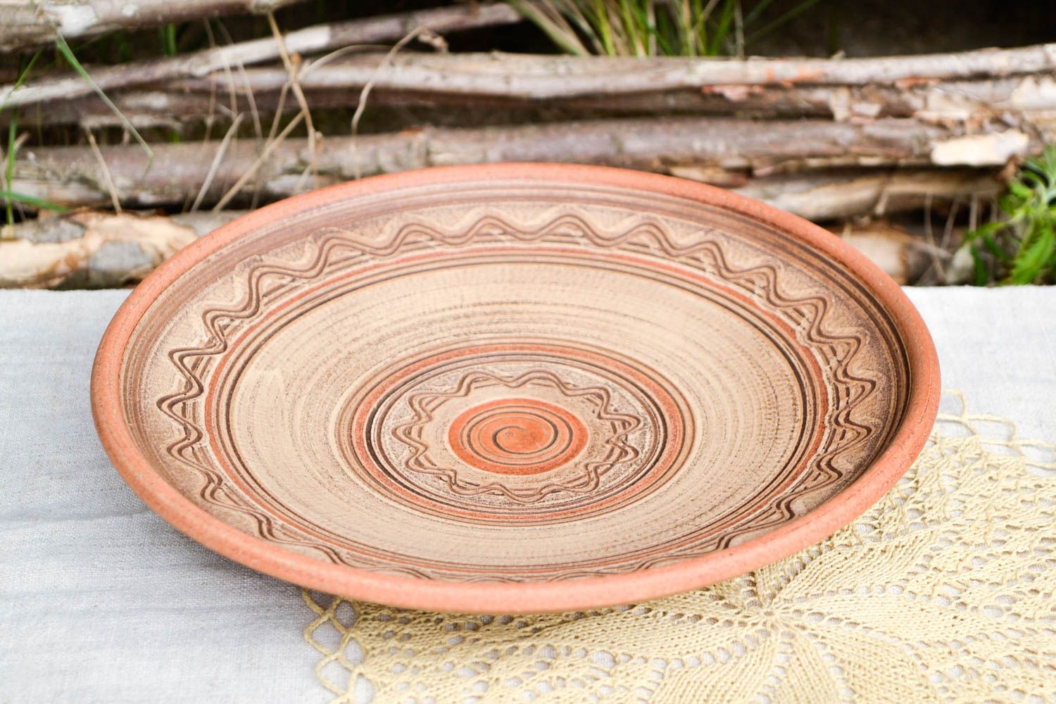 Тарелка ручной работы керамическая тарелка красивая расписная тарелка большая фото 1