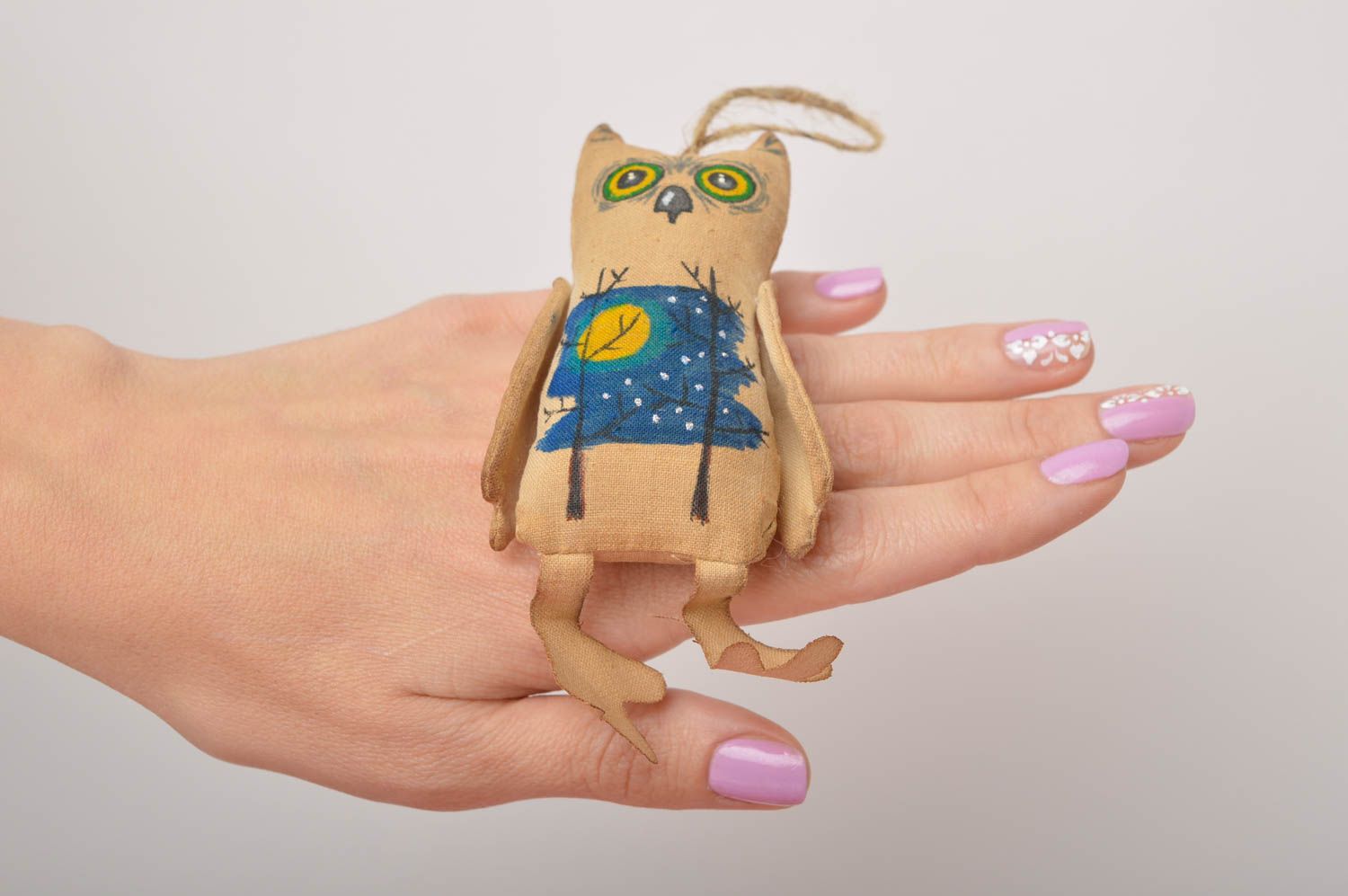 Peluche de animal hecho a mano juguete de tela lechuza objeto de decoración  foto 5