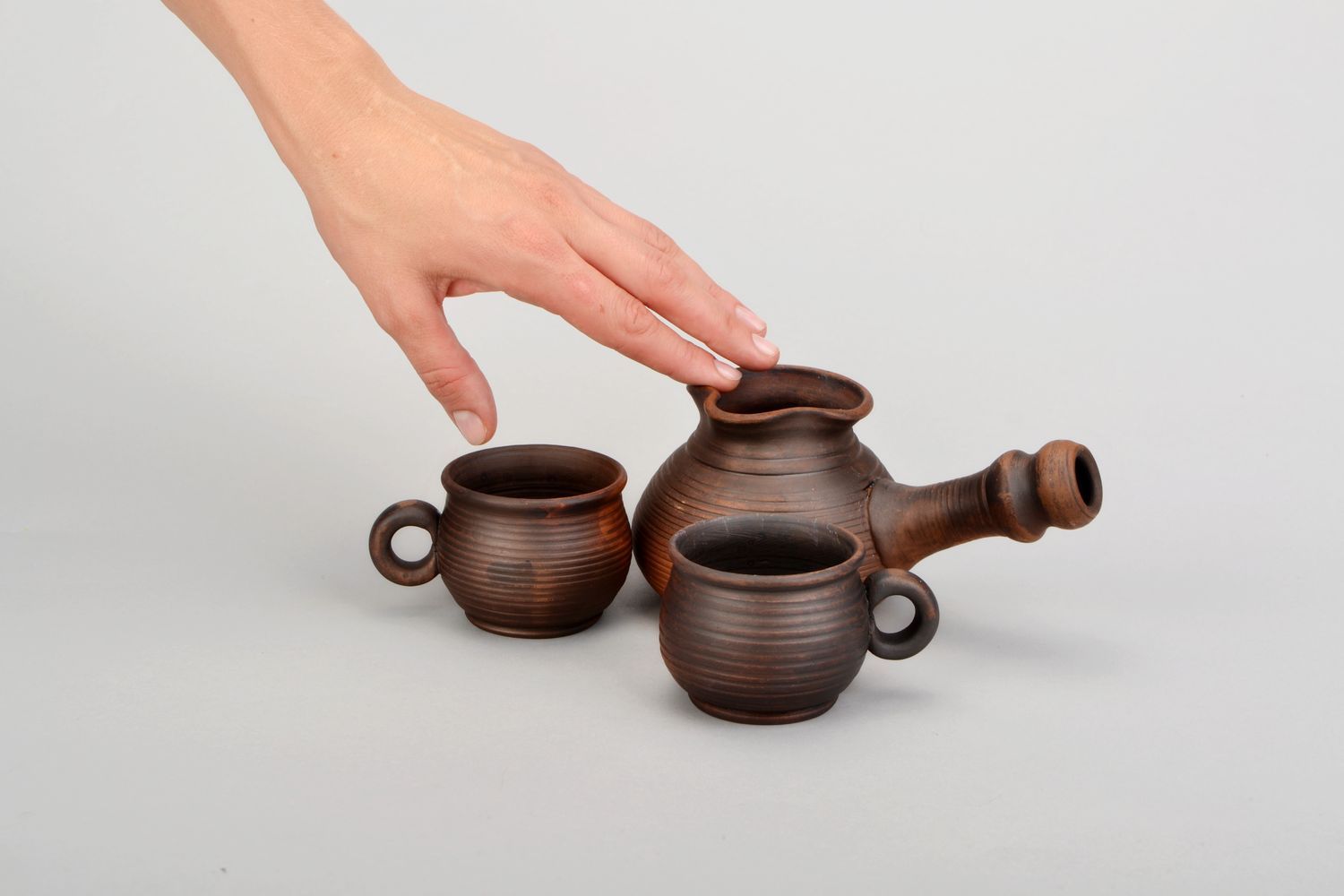 Ensemble: cezve artisanal et tasses en céramique photo 2
