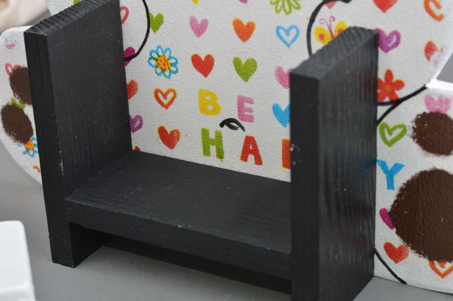 Calendrier perpétuel en bois fait main de table avec cubes pour enfant Ours photo 5