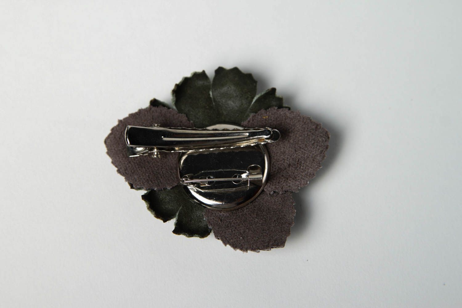 Flower jewelry leather brooch handmade jewelry leather accessories gifts for her photo 5