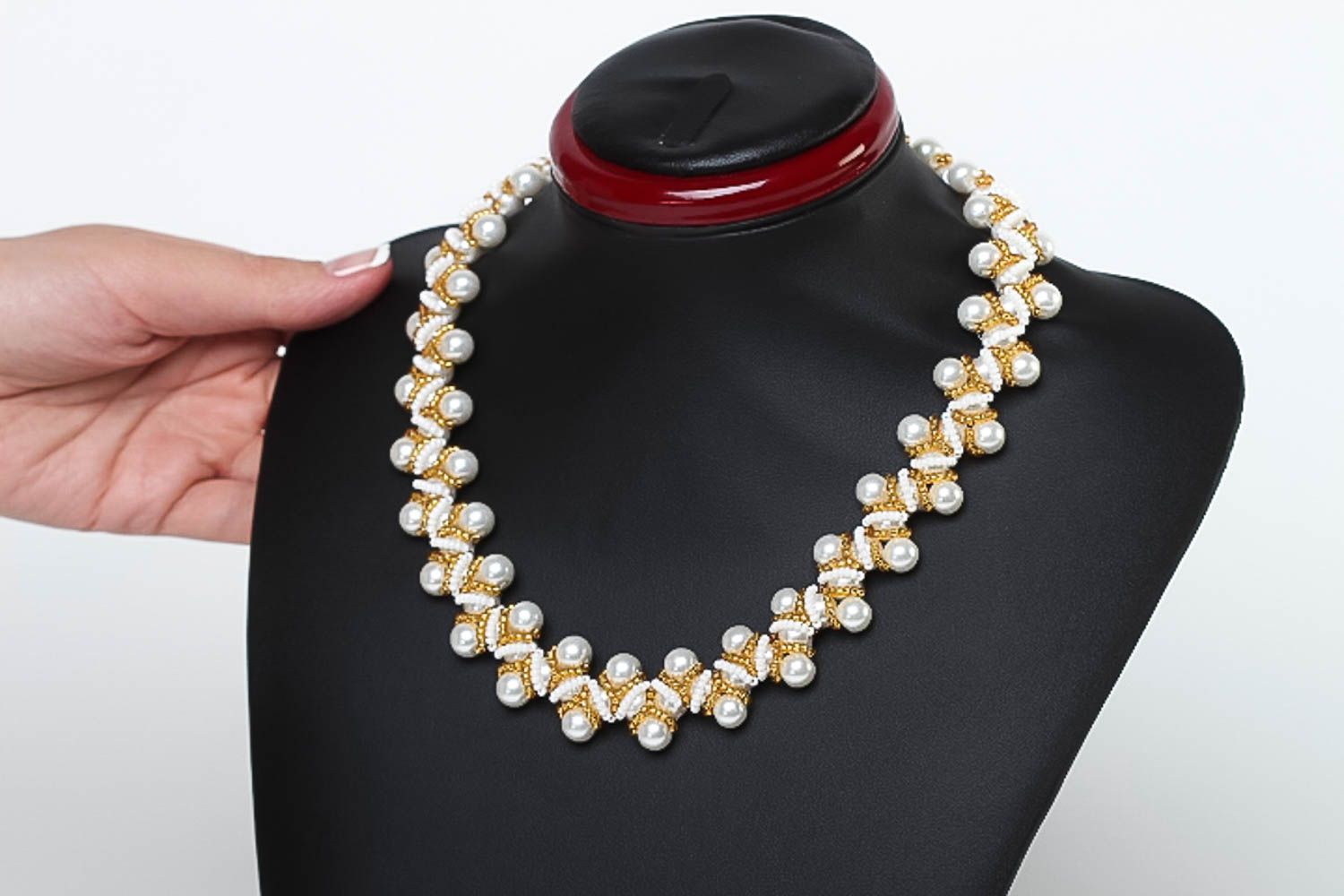 Halskette für Frauen handgemacht Designer Schmuck Halskette aus Rocailles foto 5