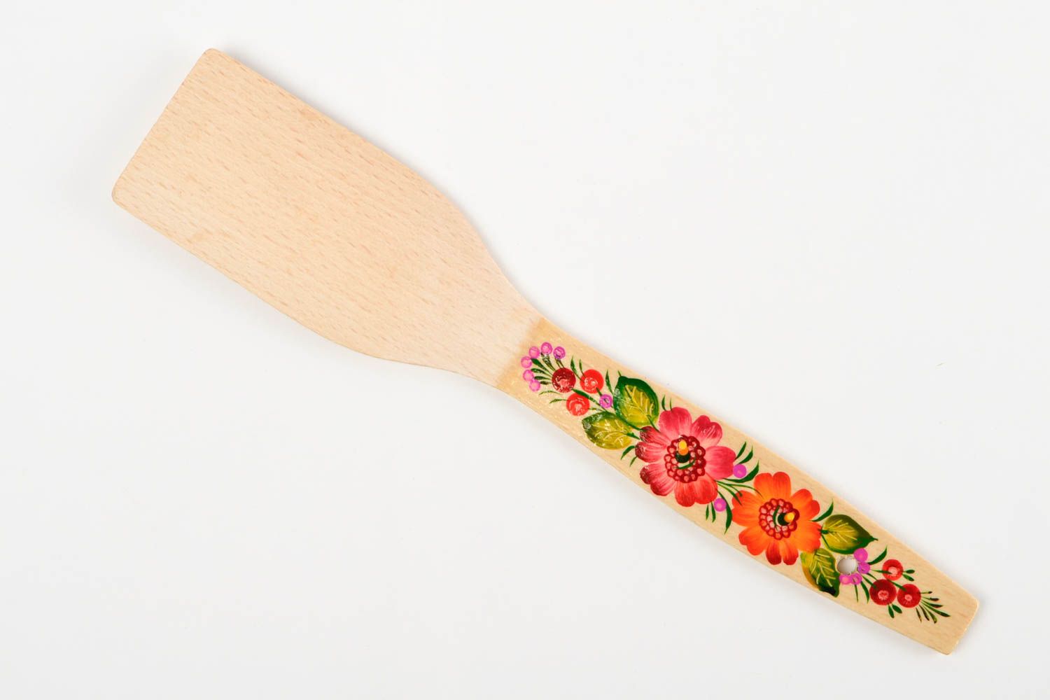 Espátula de madera decorada hecha a mano utensilio de cocina regalo original foto 3