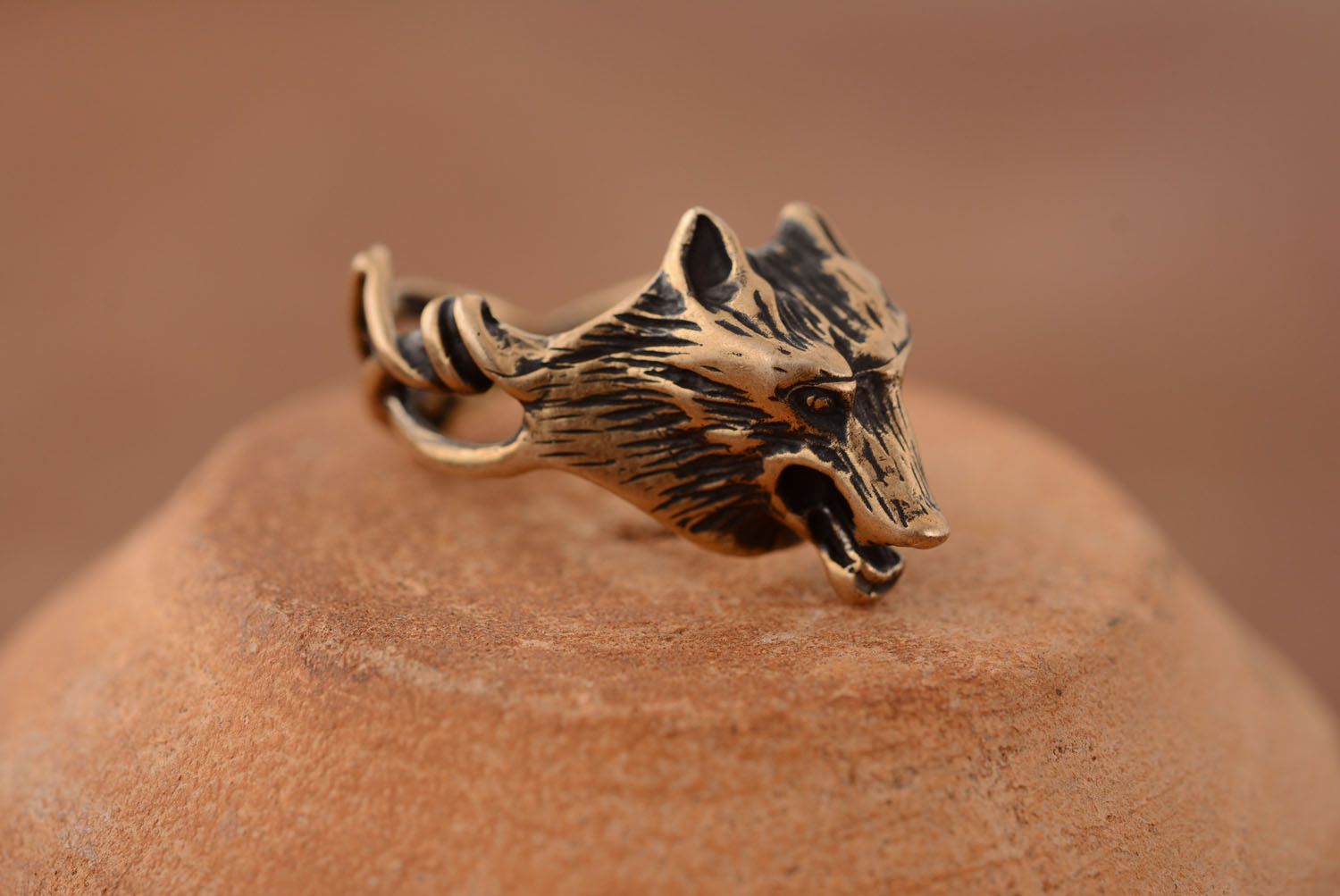 Ring aus Bronze Wolf foto 2