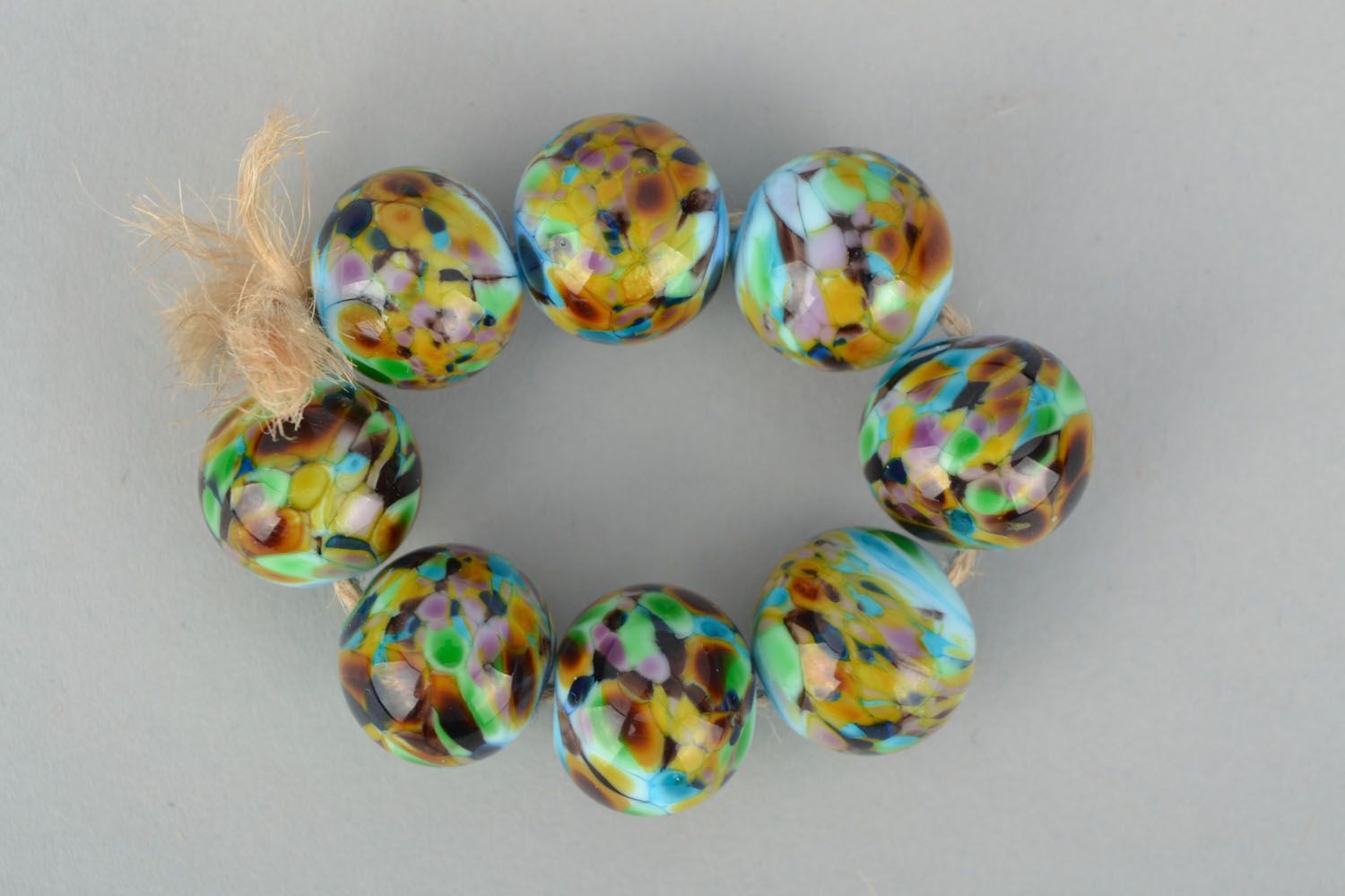 Set of lampwork glass beads photo 1
