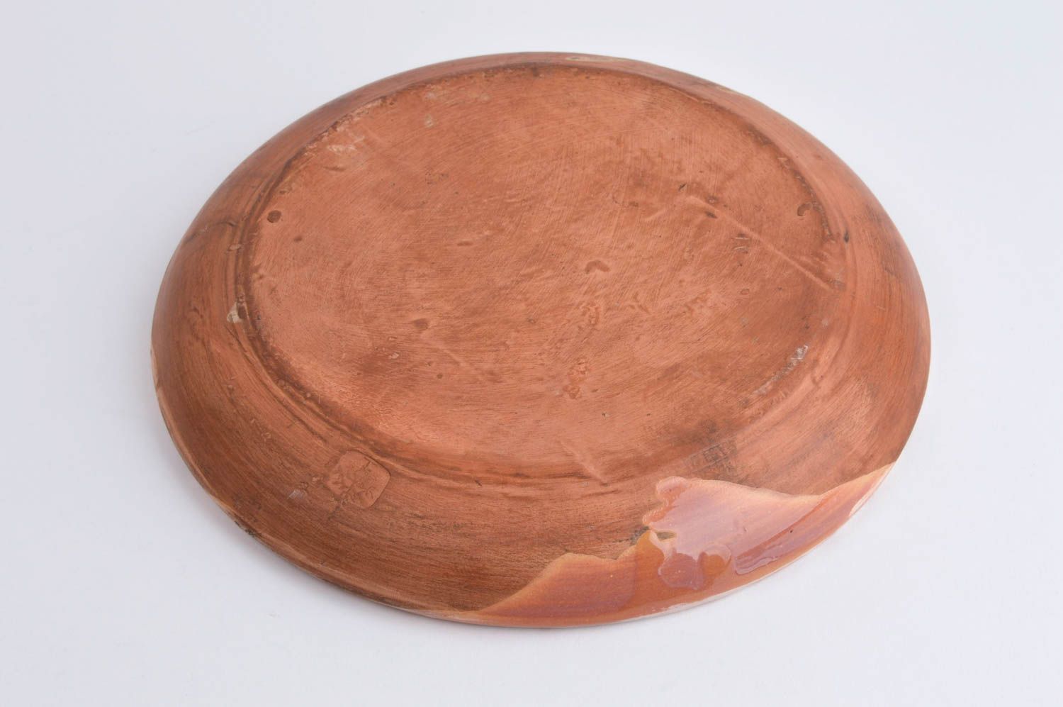 Керамическая тарелка ручной работы глиняная посуда расписная тарелка авторская фото 4