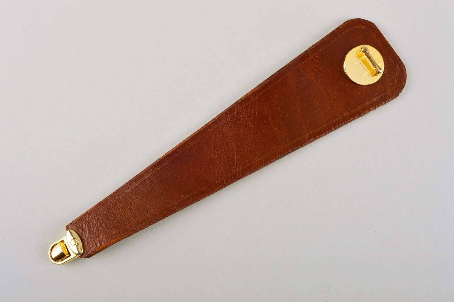 Кожаный браслет ручной работы браслет на руку коричневый украшение из кожи фото 4