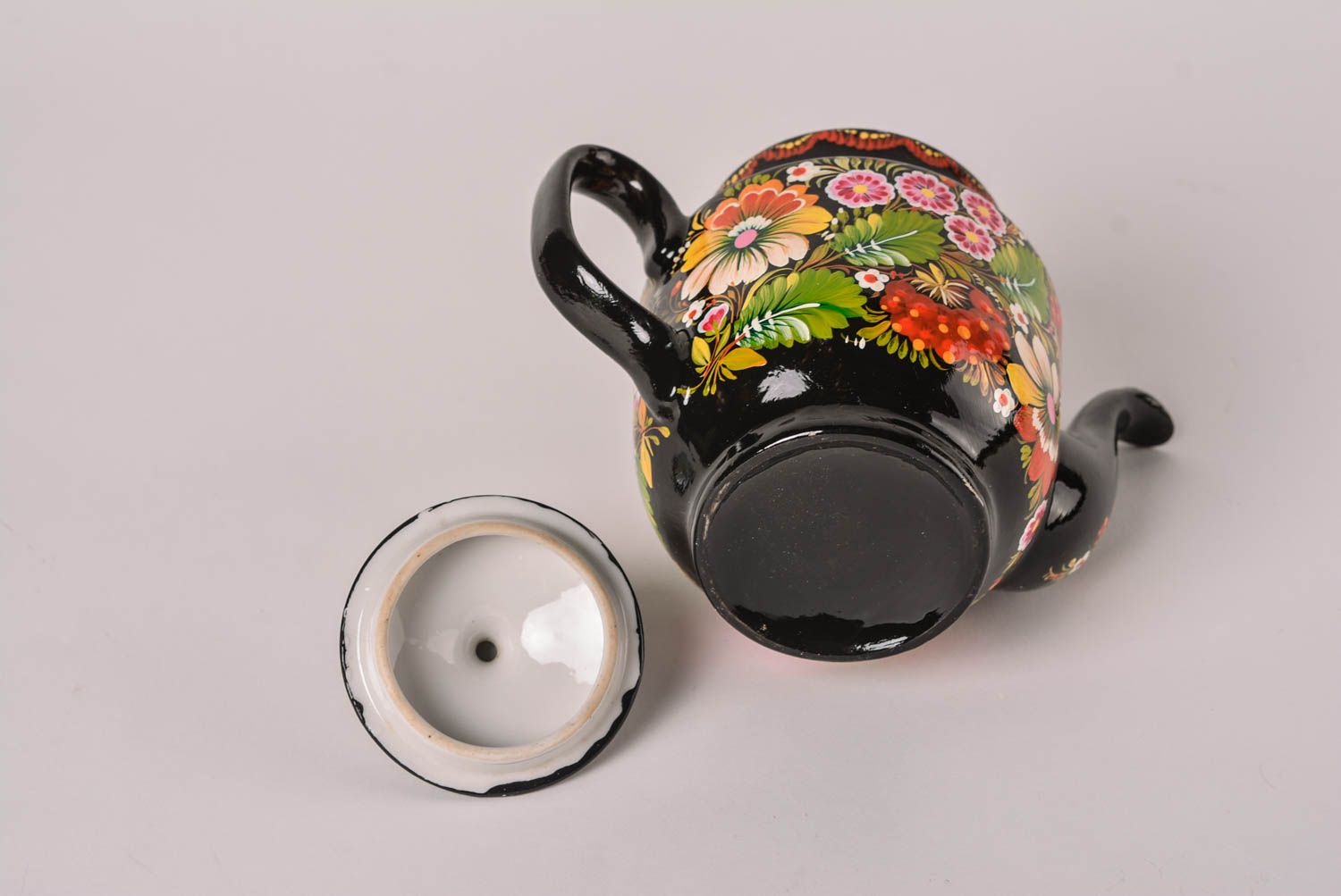 Заварной чайник ручной работы керамический чайник заварник для чая с Петриковкой фото 5