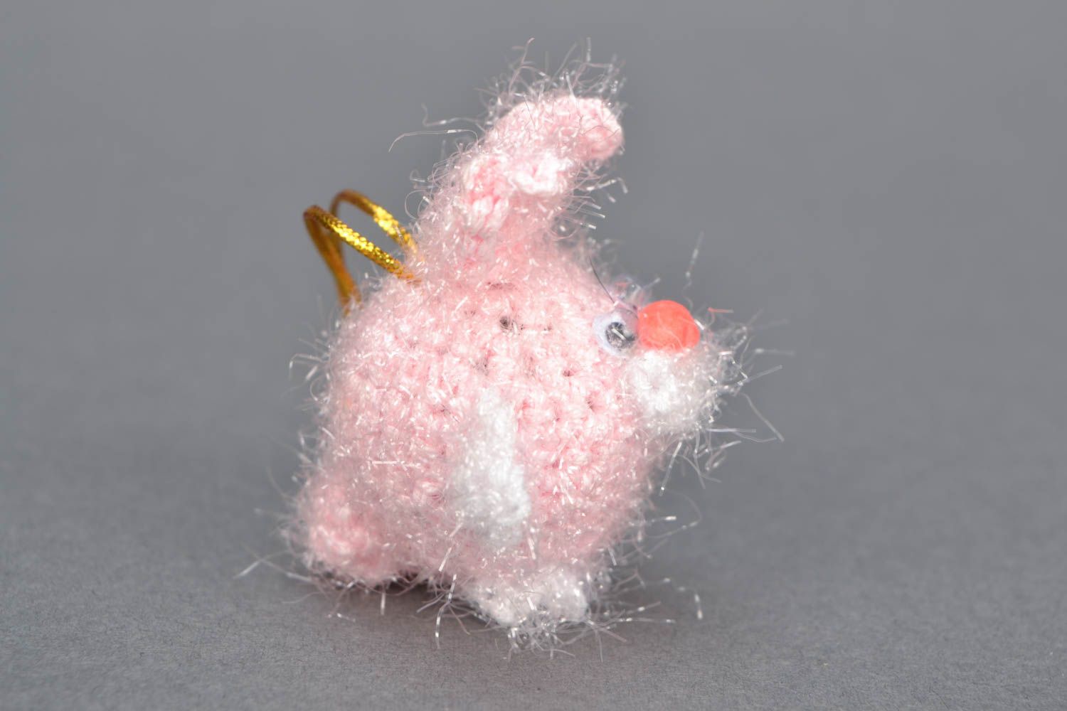 Crochet designer keychain in the shape of hare photo 4