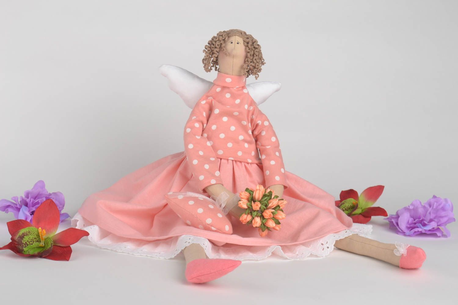 Designer Puppe handmade Stoff Spielzeug Geschenk für Kinder Wohnzimmer Puppe  foto 1