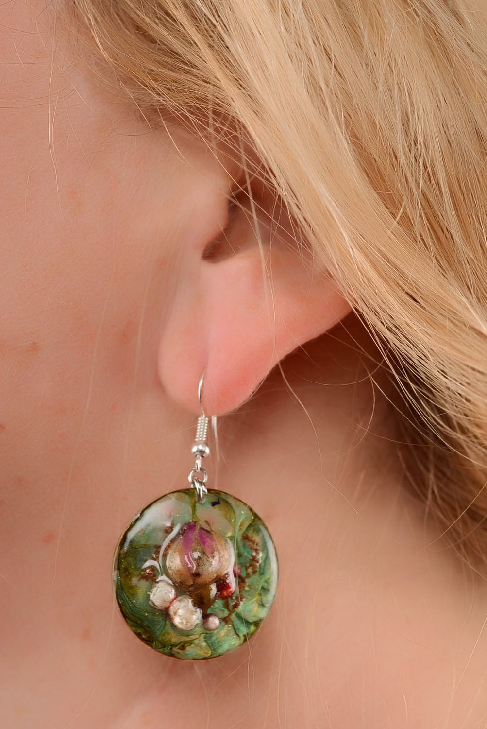 Earrings with rose photo 3