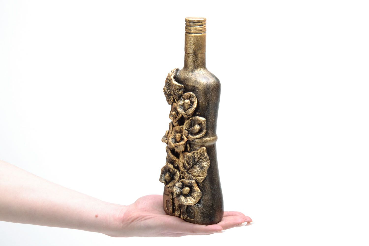 Decorative bottle with flowers photo 4
