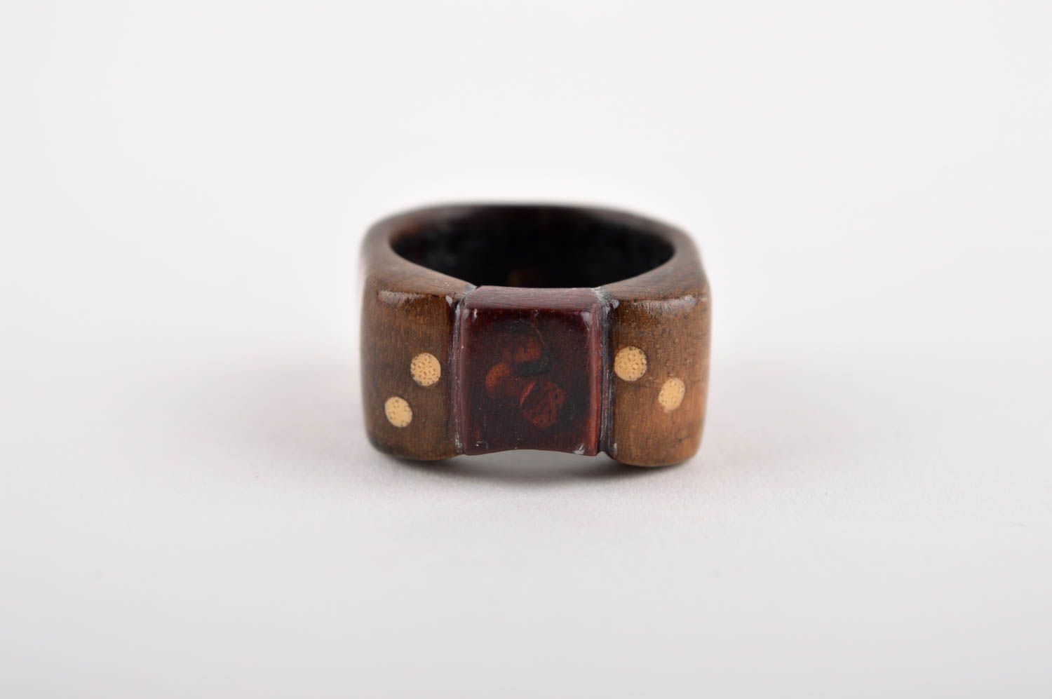 Украшение ручной работы женское кольцо деревянное украшение дизайнерское фото 3