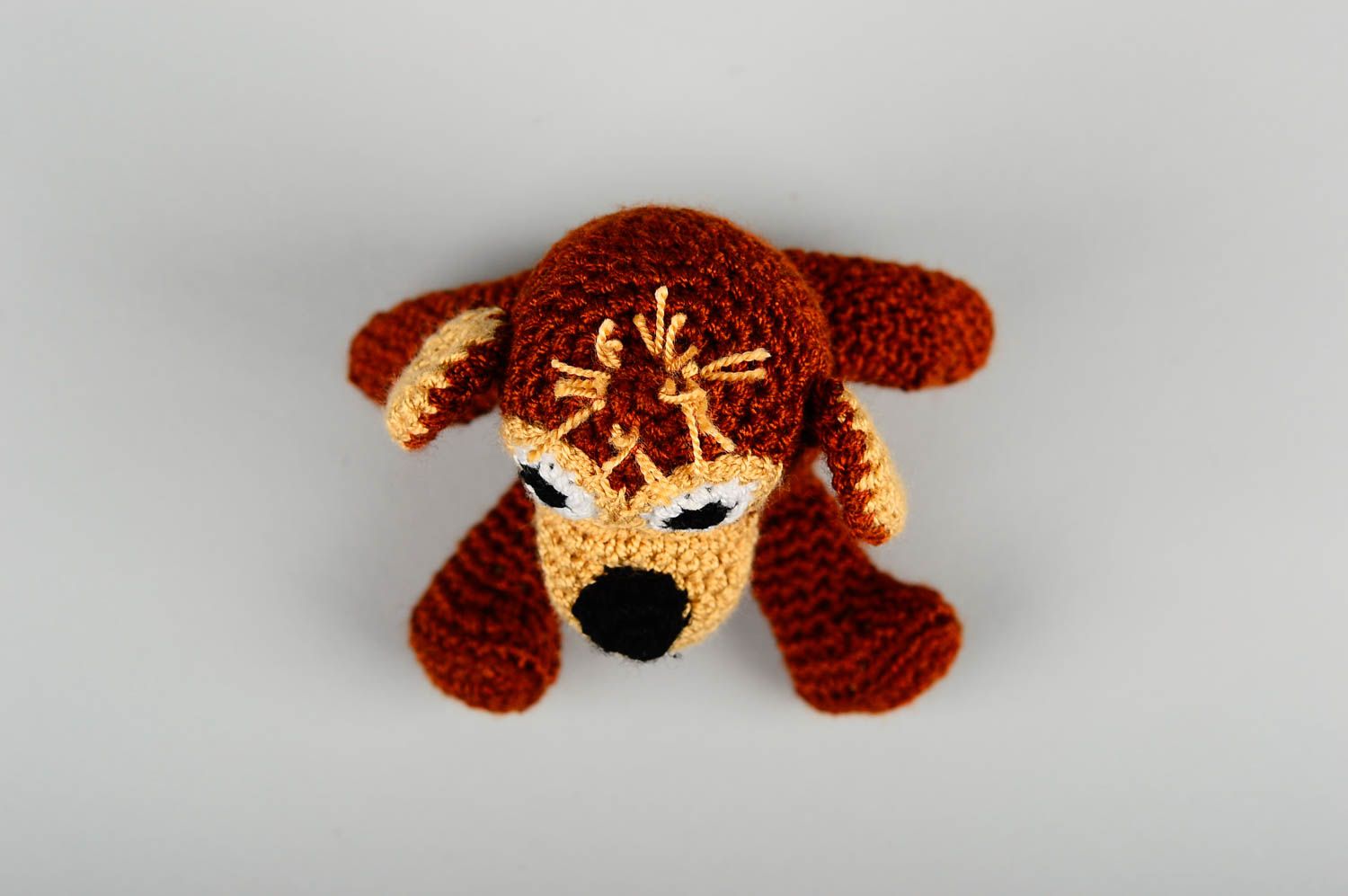 Jouet singe Peluche faite main tricot en coton au crochet Cadeau enfant photo 5