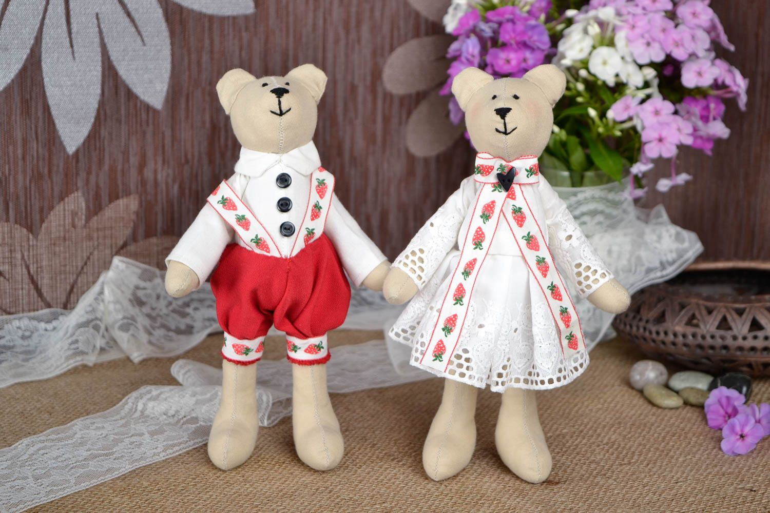 Handmade Kuscheltiere Bären Geschenke für Kinder Haus Deko Spielzeug Set foto 1