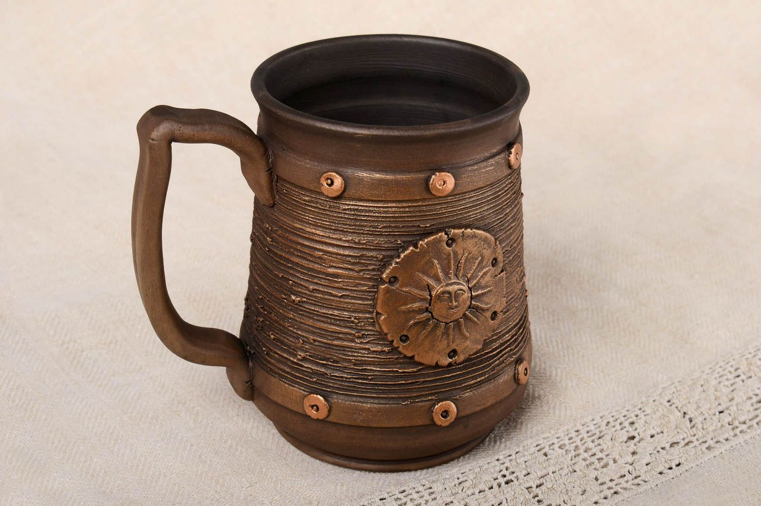 Mug for beer ceramic beer mug creative gift handmade gift large mug for beer photo 1