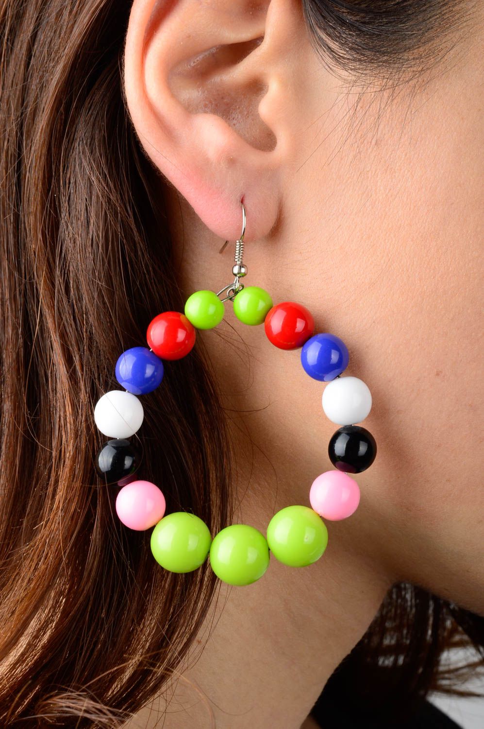 Handmade earrings designer earrings unusual accessories beaded earrings photo 2